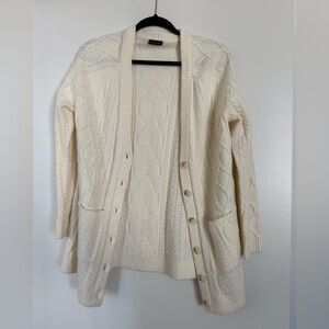 Talbots Ivory Cable Knit Cardigan